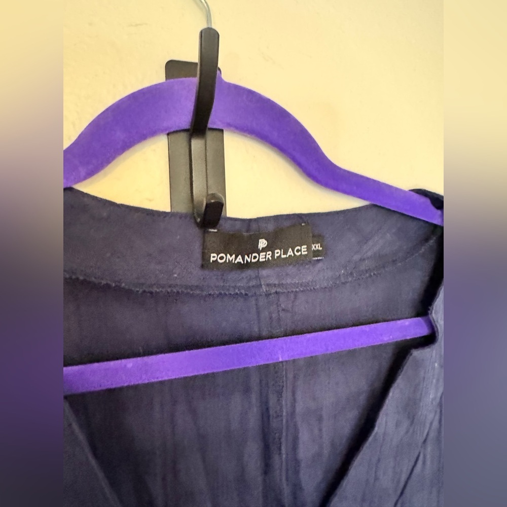 Pomander Place Tuckernuck Carolina Caftan Maxi Blue Navy XXL Plus EUC - Picture 7 of 12